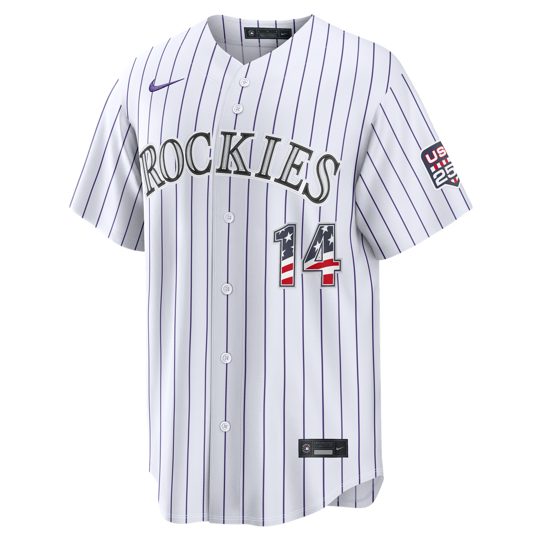 Colorado Rockies Ezequiel Tovar USA 250 Fourth of July Home Stadium Jersey | White