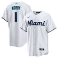 Miami Marlins Connor Norby Home Replica Jersey | White
