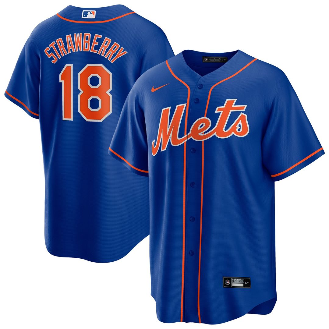 New York Mets Darryl Strawberry Alternate Replica Jersey | Royal