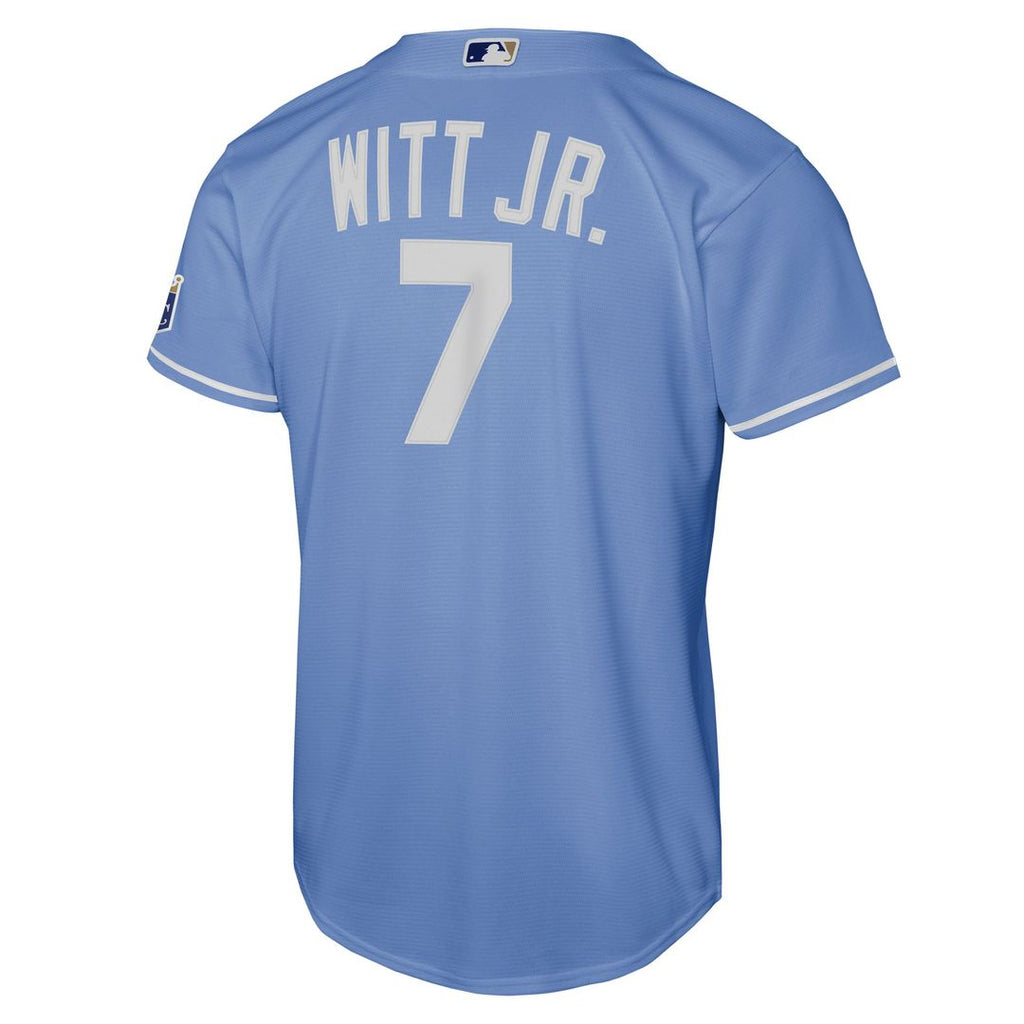 Kansas City Royals Bobby Witt Jr. Youth Alternate Stadium Jersey | Light Blue