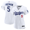 Los Angeles Dodgers Freddie Freeman Women's Home Stadium Jersey | White
