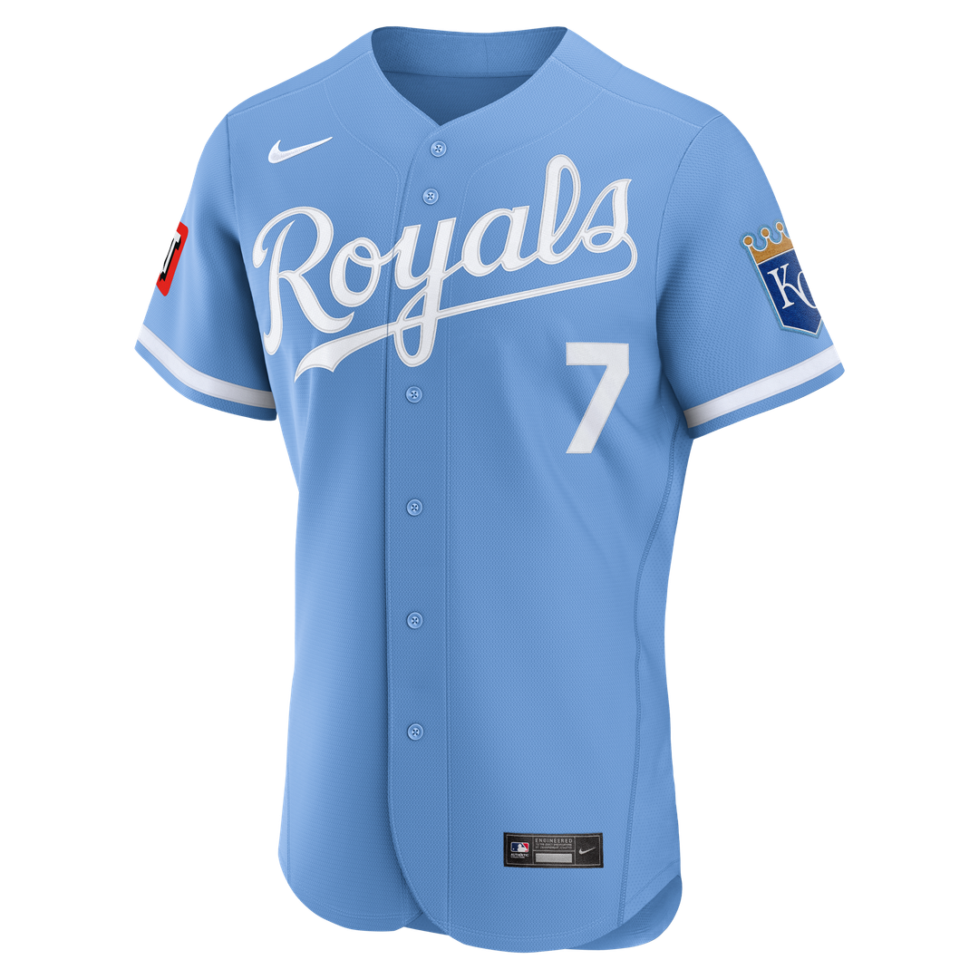 Kansas City Royals Bobby Witt Jr. Home Authentic Sponsor Patch Jersey | White