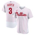 Philadelphia Phillies Bryce Harper Home Authentic Sponsor Patch Jersey | White