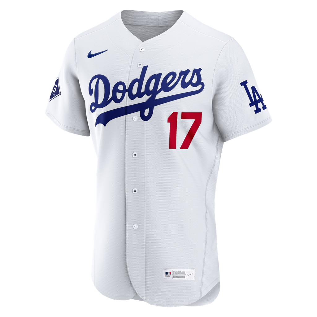 Los Angeles Dodgers Shohei Ohtani Home Authentic Sponsor Patch Jersey | White