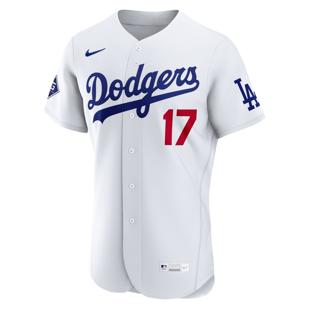 Los Angeles Dodgers Shohei Ohtani Home Authentic Sponsor Patch Jersey | White