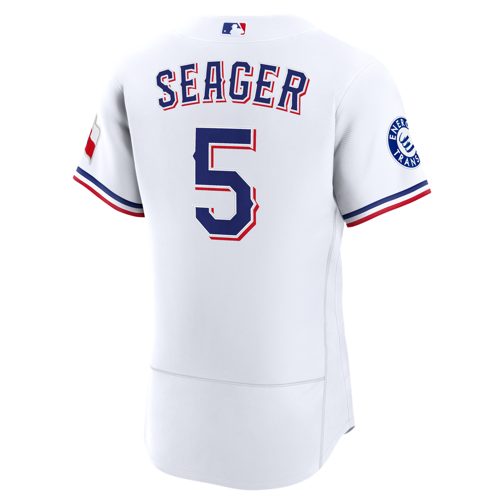 Texas Rangers Corey Seager Home Authentic Sponsor Patch Jersey | White