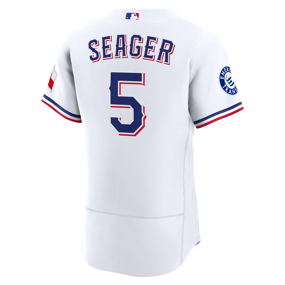 Texas Rangers Corey Seager Home Authentic Sponsor Patch Jersey | White