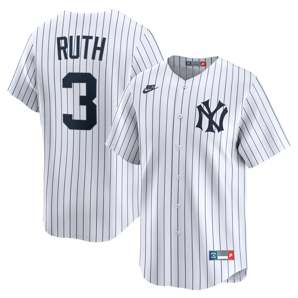 New York Yankees Babe Ruth Throwback Cooperstown Limited Jersey | White