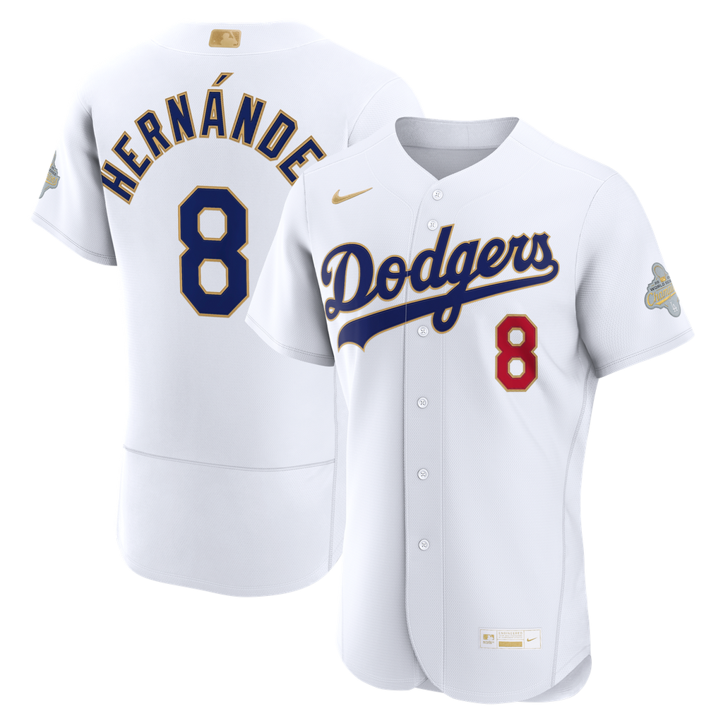 Los Angeles Dodgers Enrique Hernández 2026 Gold Collection Authentic Jersey | White