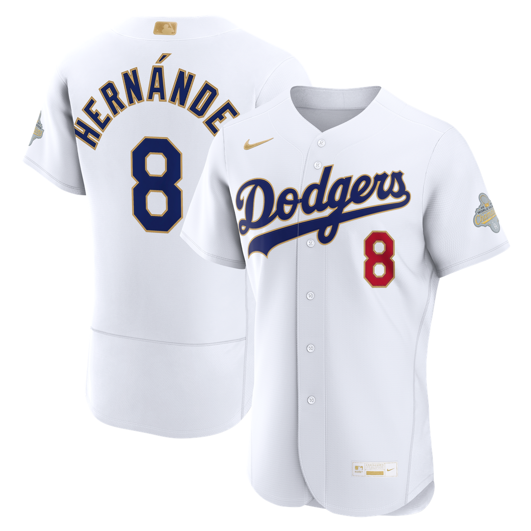 Los Angeles Dodgers Enrique Hernández 2026 Gold Collection Authentic Jersey | White