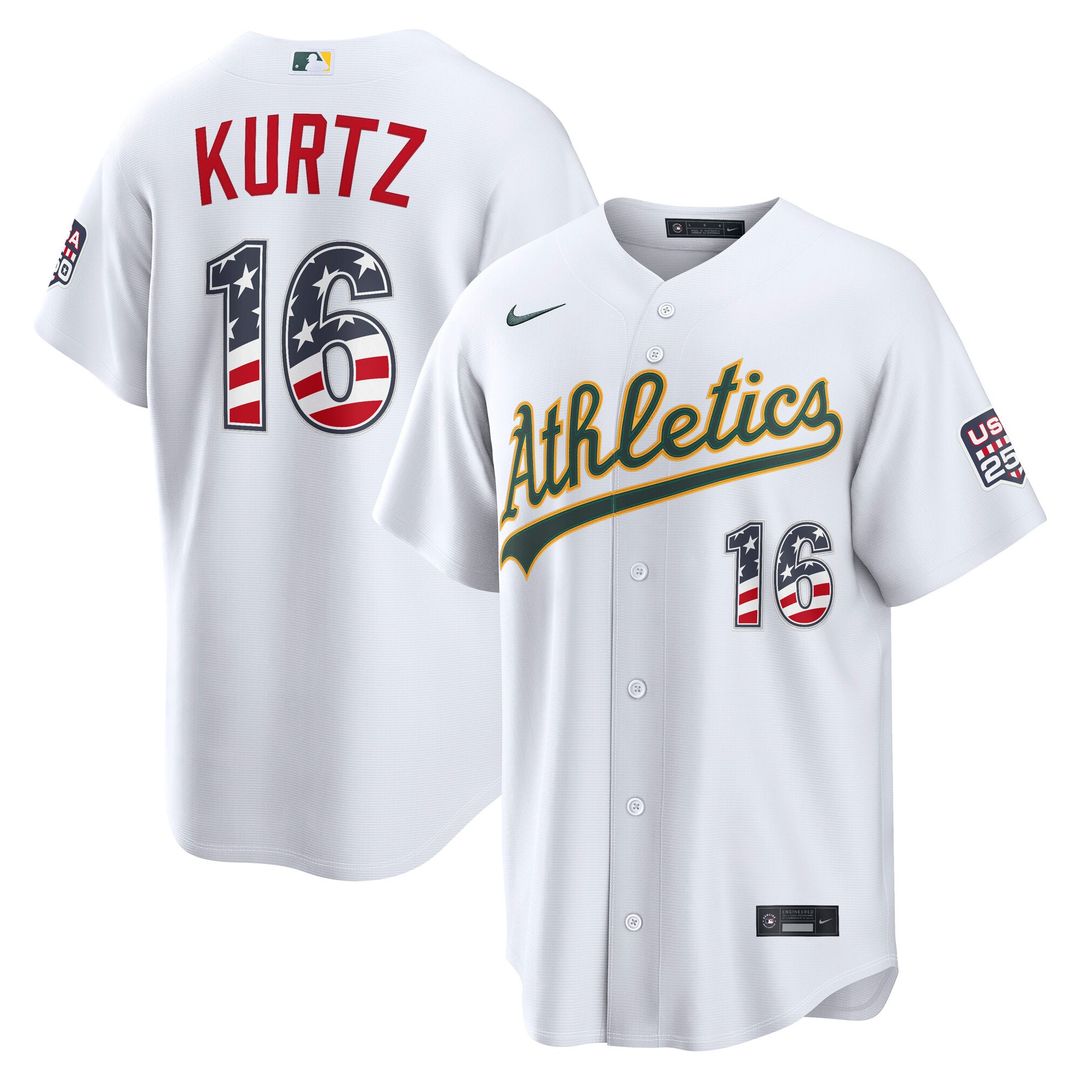 Athletics Nick Kurtz USA 250 Fourth of July Home Stadium Jersey | White