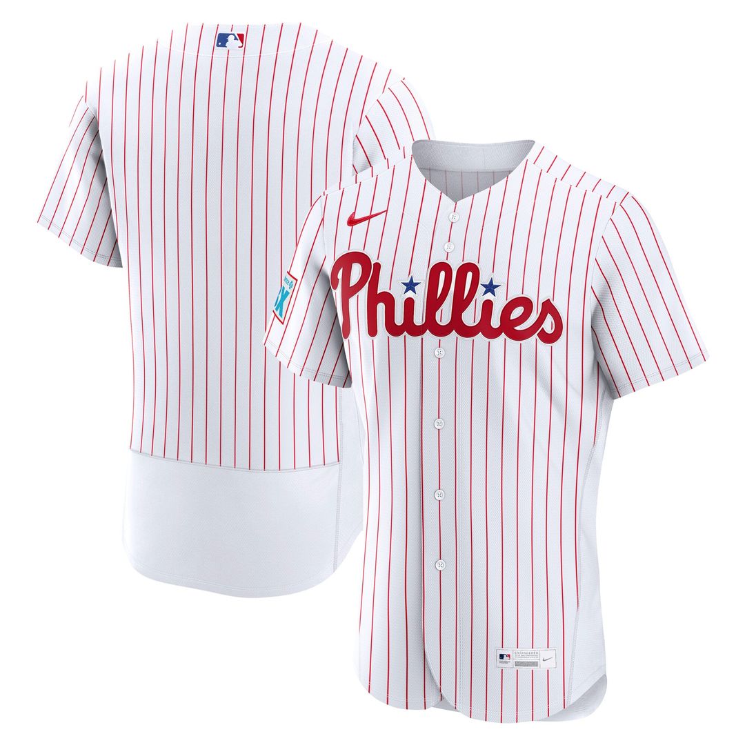 Philadelphia Phillies Home Sponsor Patch Authentic Jersey | White