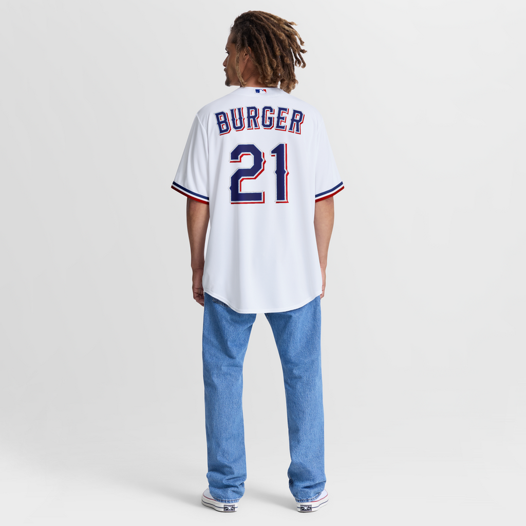 Texas Rangers Jake Burger Home Replica Jersey | White