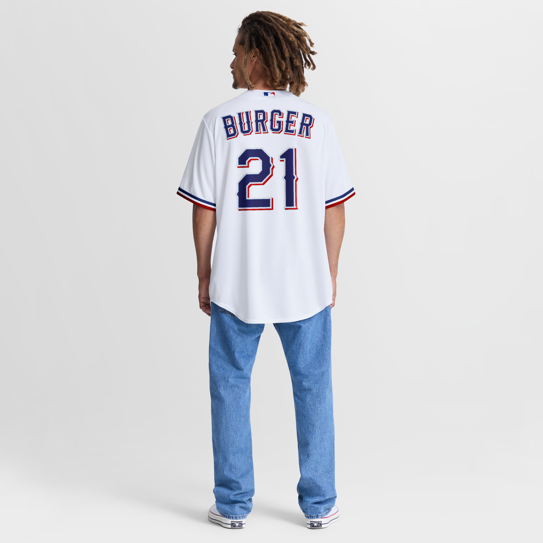 Texas Rangers Jake Burger Home Replica Jersey | White