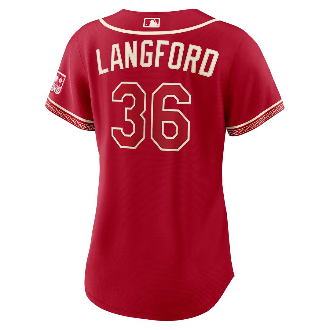 Texas Rangers Wyatt Langford Women's 2026 City Connect Stadium Jersey | Red