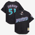 Arizona Diamondbacks Randy Johnson Cooperstown Mesh Batting Practice Button-Up Jersey | Black