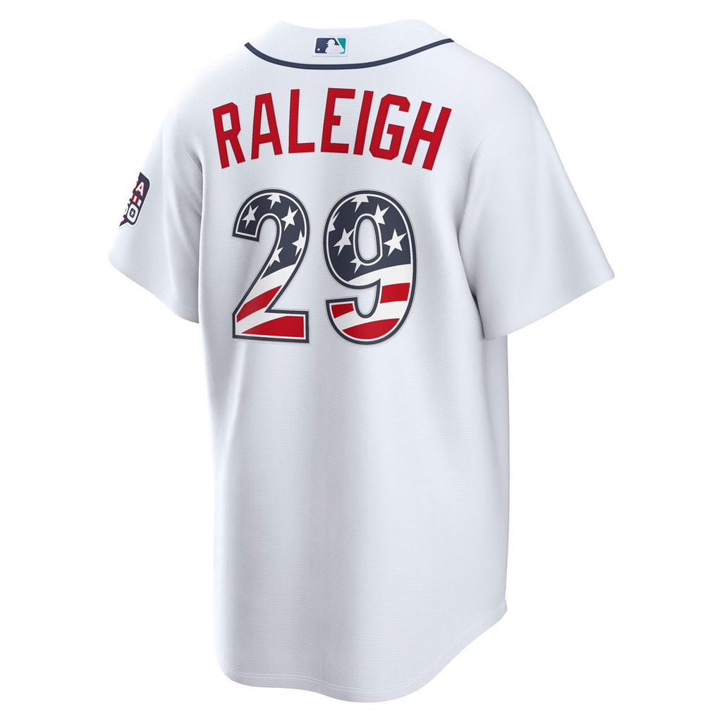 Seattle Mariners Cal Raleigh USA 250 Fourth of July Home Stadium Jersey | White