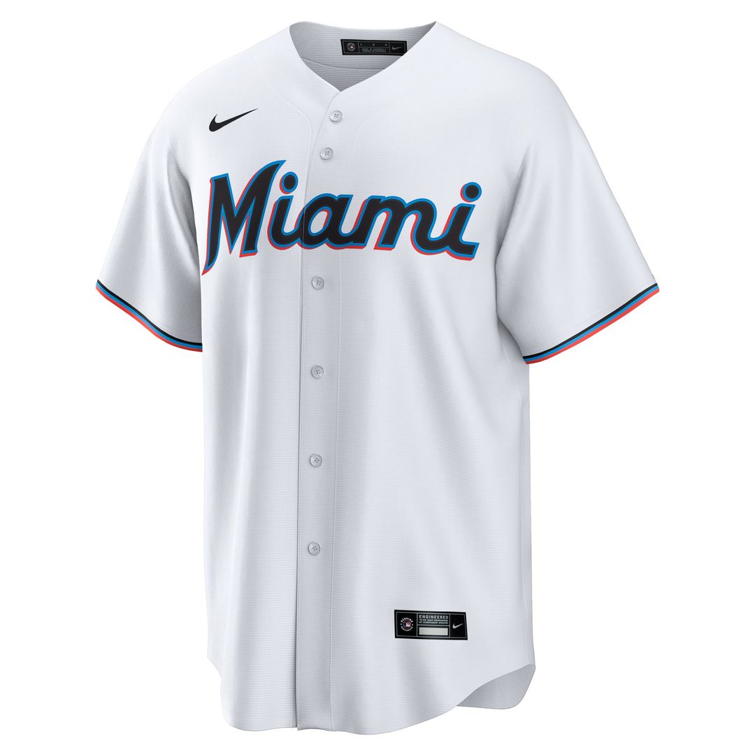 Miami Marlins Connor Norby Home Replica Jersey | White