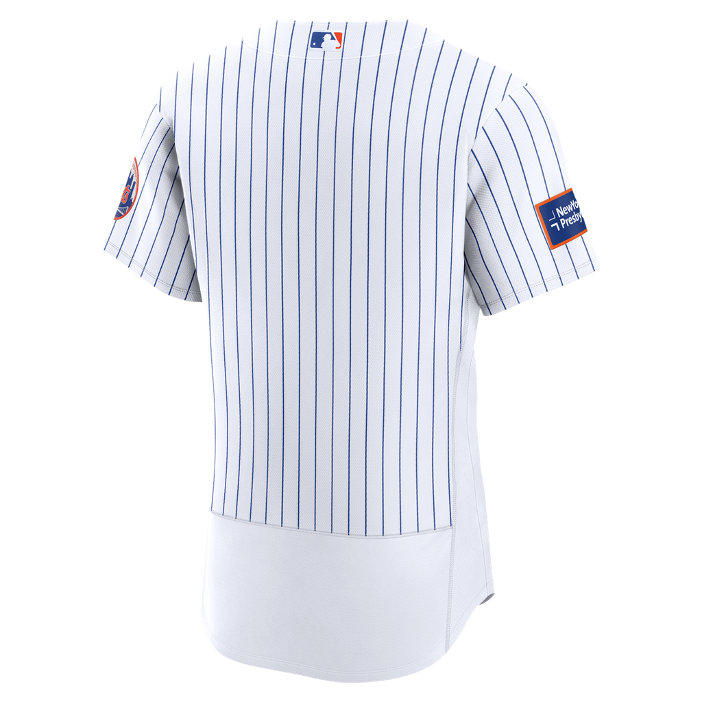 New York Mets Home Sponsor Patch Authentic Jersey | White