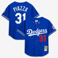 Los Angeles Dodgers Mike Piazza Cooperstown Mesh Batting Practice Button-Up Jersey | Royal