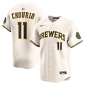 Milwaukee Brewers Jackson Chourio Home Limited Jersey | Cream