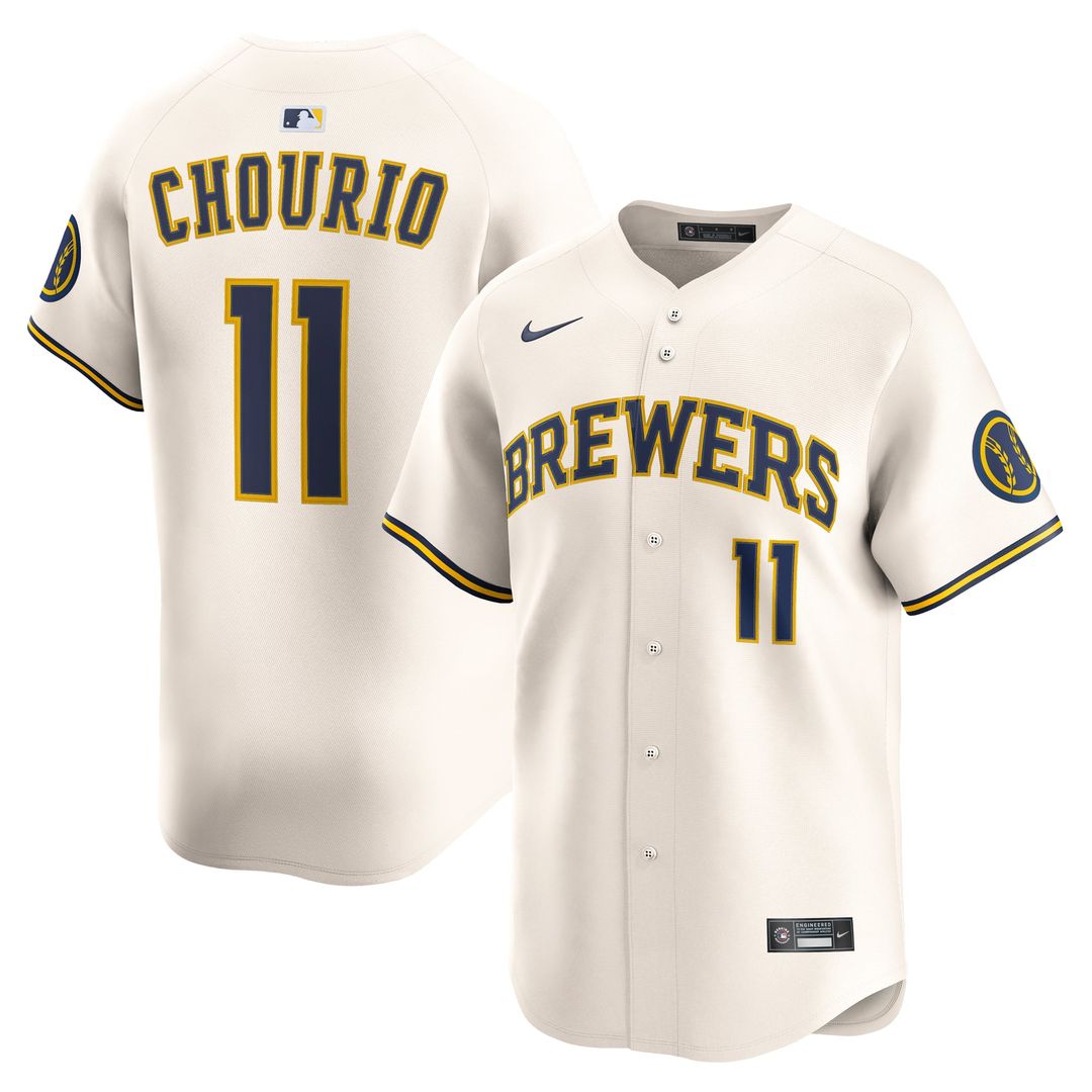 Milwaukee Brewers Jackson Chourio Home Limited Jersey | Cream