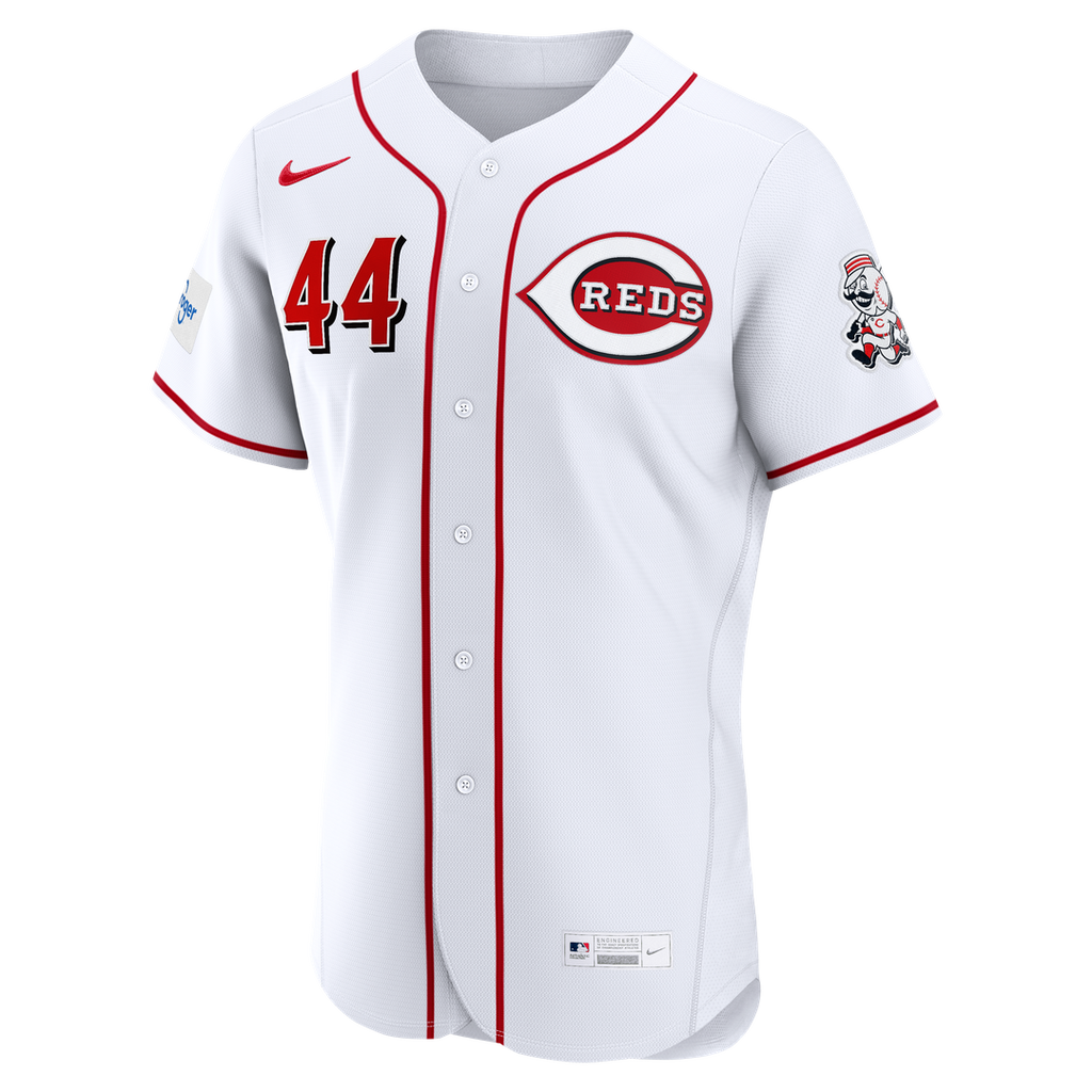 Cincinnati Reds Elly De La Cruz Home Authentic Sponsor Patch Jersey | White