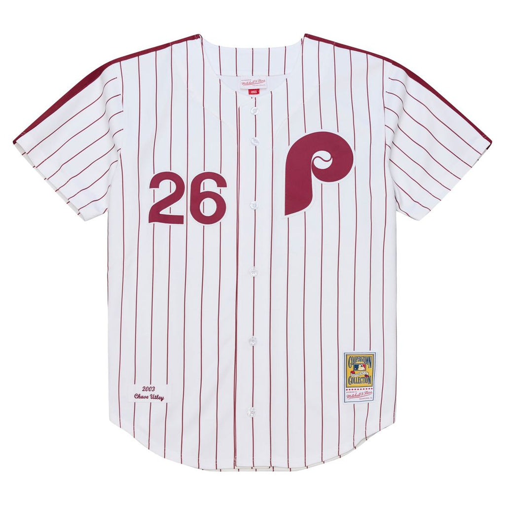 Philadelphia Phillies Chase Utley 2003 Cooperstown Authentic Jersey | White
