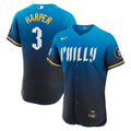 Philadelphia Phillies Bryce Harper City Connect Authentic Sponsor Patch Jersey | Blue