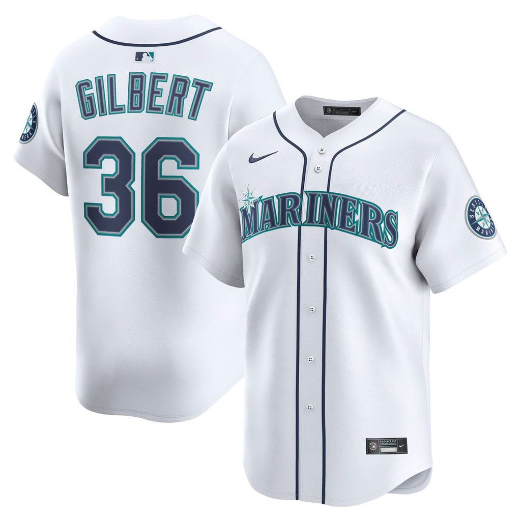Seattle Mariners Logan Gilbert Home Limited Jersey | White