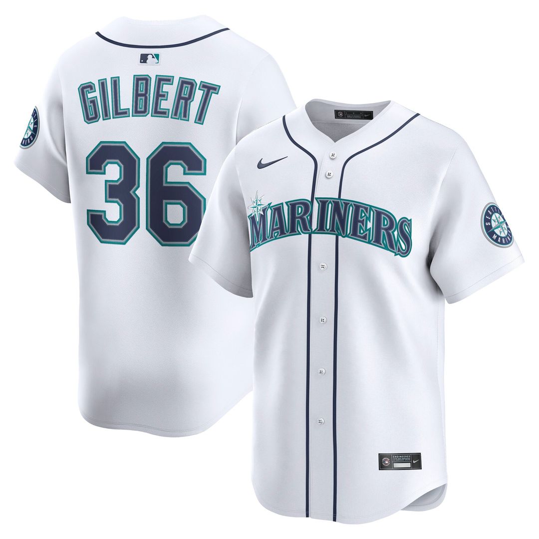 Seattle Mariners Logan Gilbert Home Limited Jersey | White