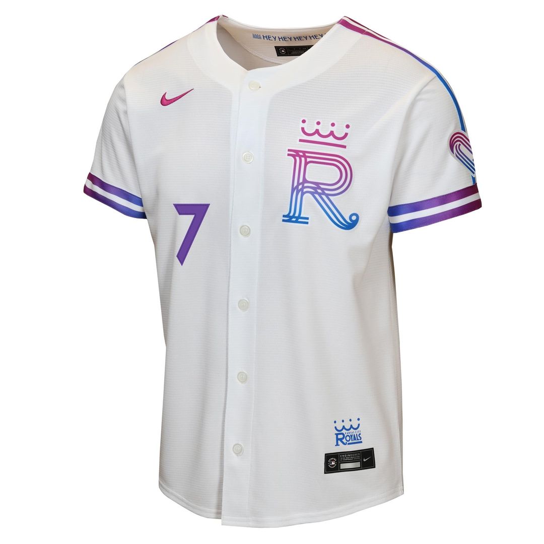 Kansas City Royals Bobby Witt Jr. Youth 2026 City Connect Stadium Jersey | White
