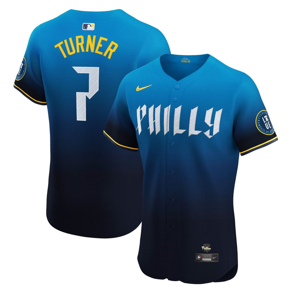 Philadelphia Phillies Trea Turner City Connect Elite Jersey | Navy
