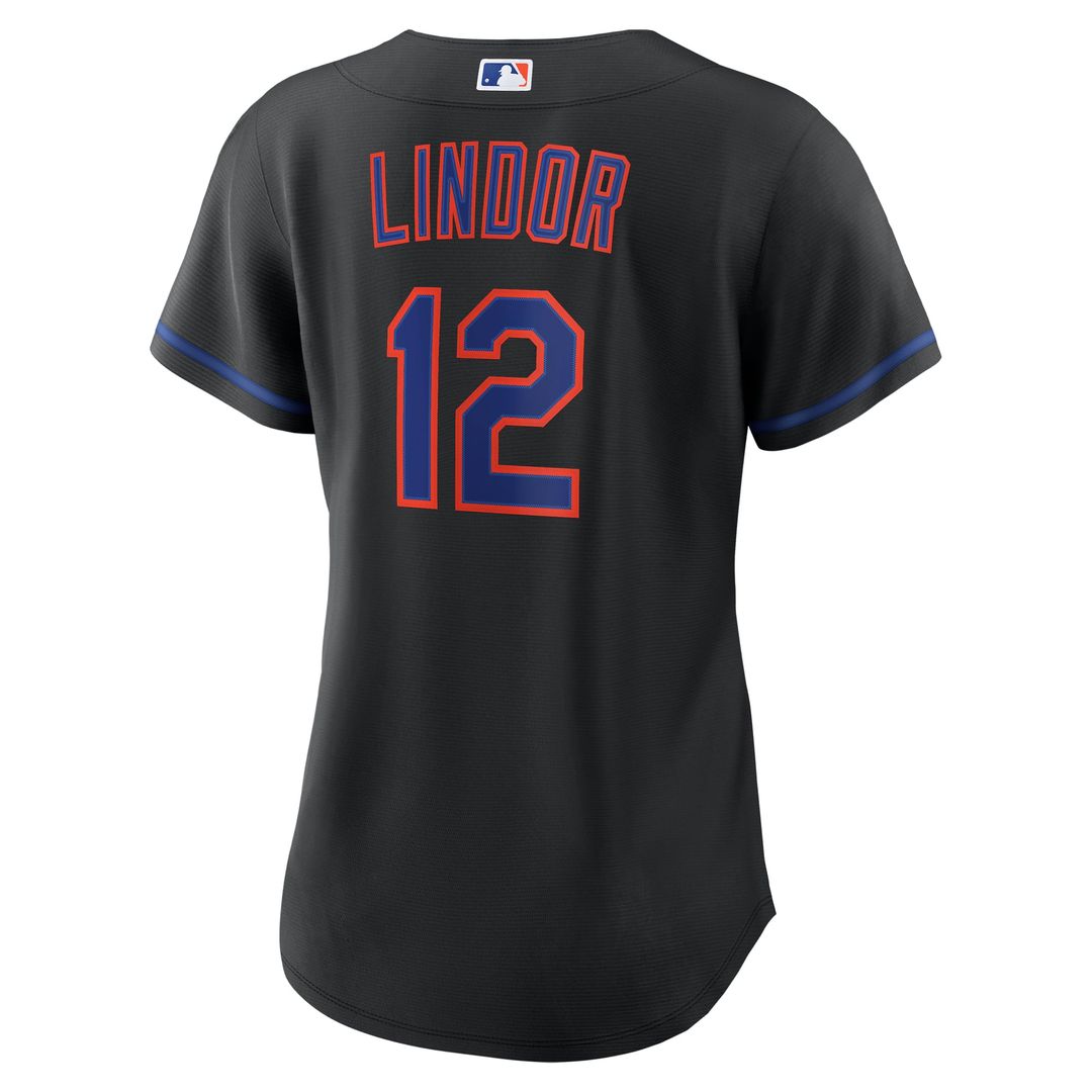 New York Mets Francisco Lindor Women's Alternate Replica Jersey | Black