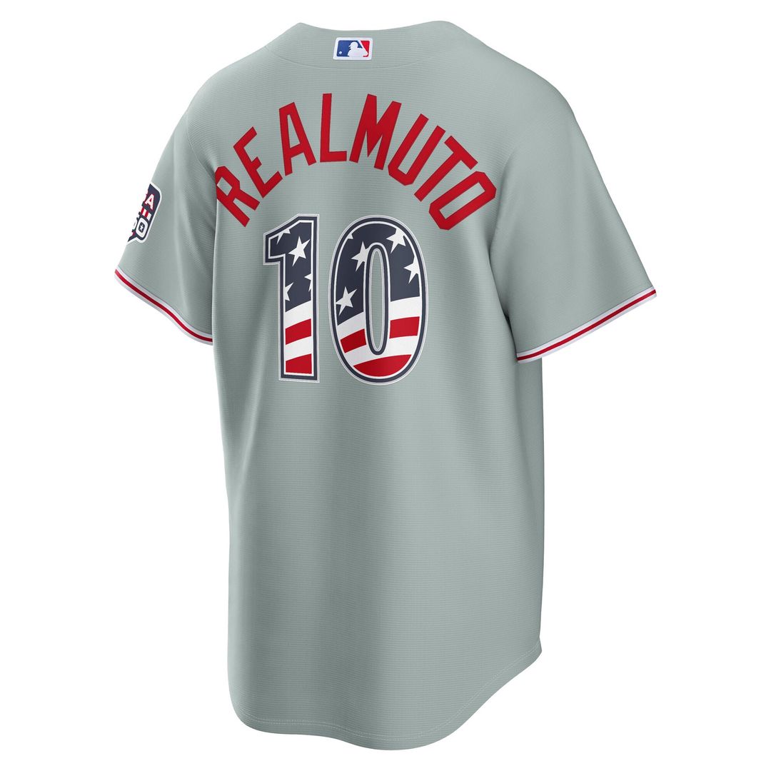 Philadelphia Phillies J.T. Realmuto USA 250 Fourth of July Road Stadium Jersey | Gray