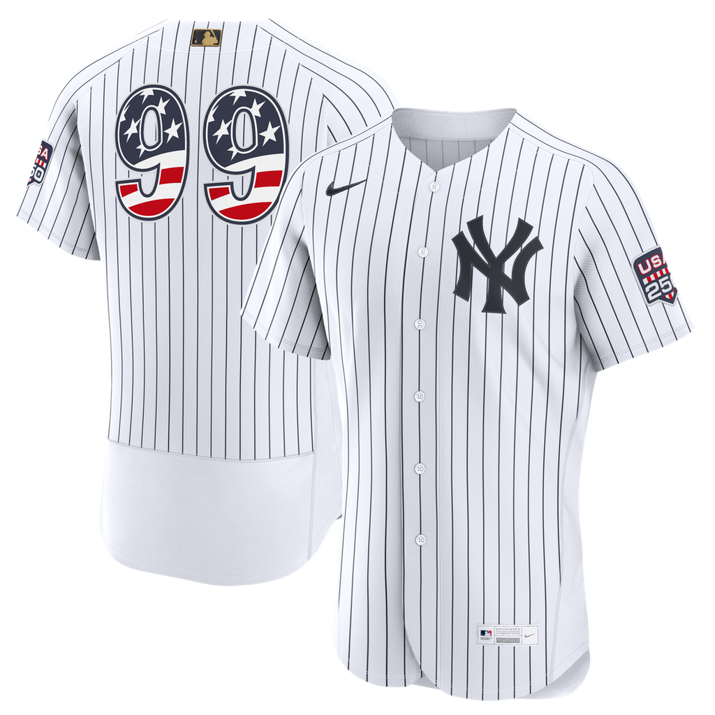 New York Yankees Aaron Judge USA 250 Fourth of July Home Authentic Jersey | White