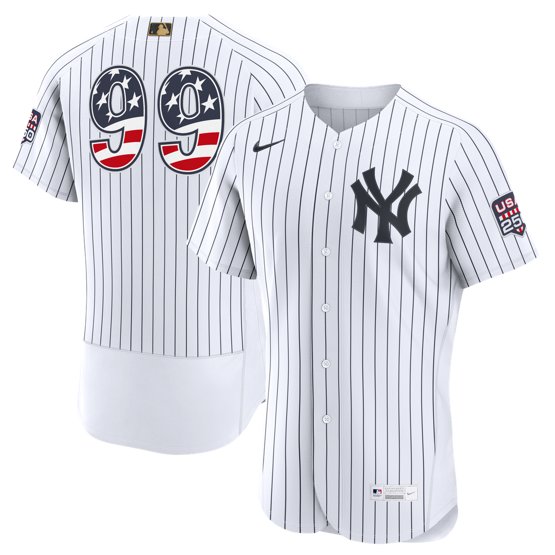 New York Yankees Aaron Judge USA 250 Fourth of July Home Authentic Jersey | White