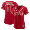Texas Rangers Wyatt Langford Women's 2026 City Connect Stadium Jersey | Red