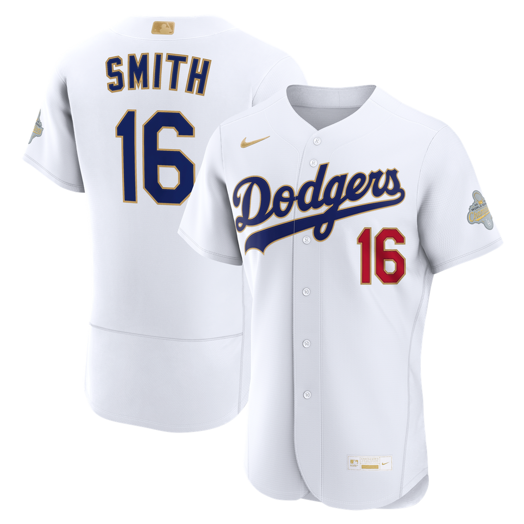 Los Angeles Dodgers Will Smith 2026 Gold Collection Authentic Jersey | White