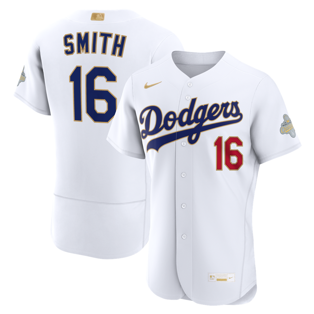 Los Angeles Dodgers Will Smith 2026 Gold Collection Authentic Jersey | White