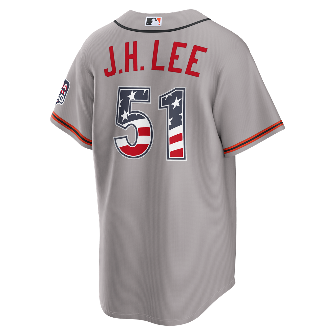 San Francisco Giants Jung Hoo Lee USA 250 Fourth of July Road Stadium Jersey | Gray