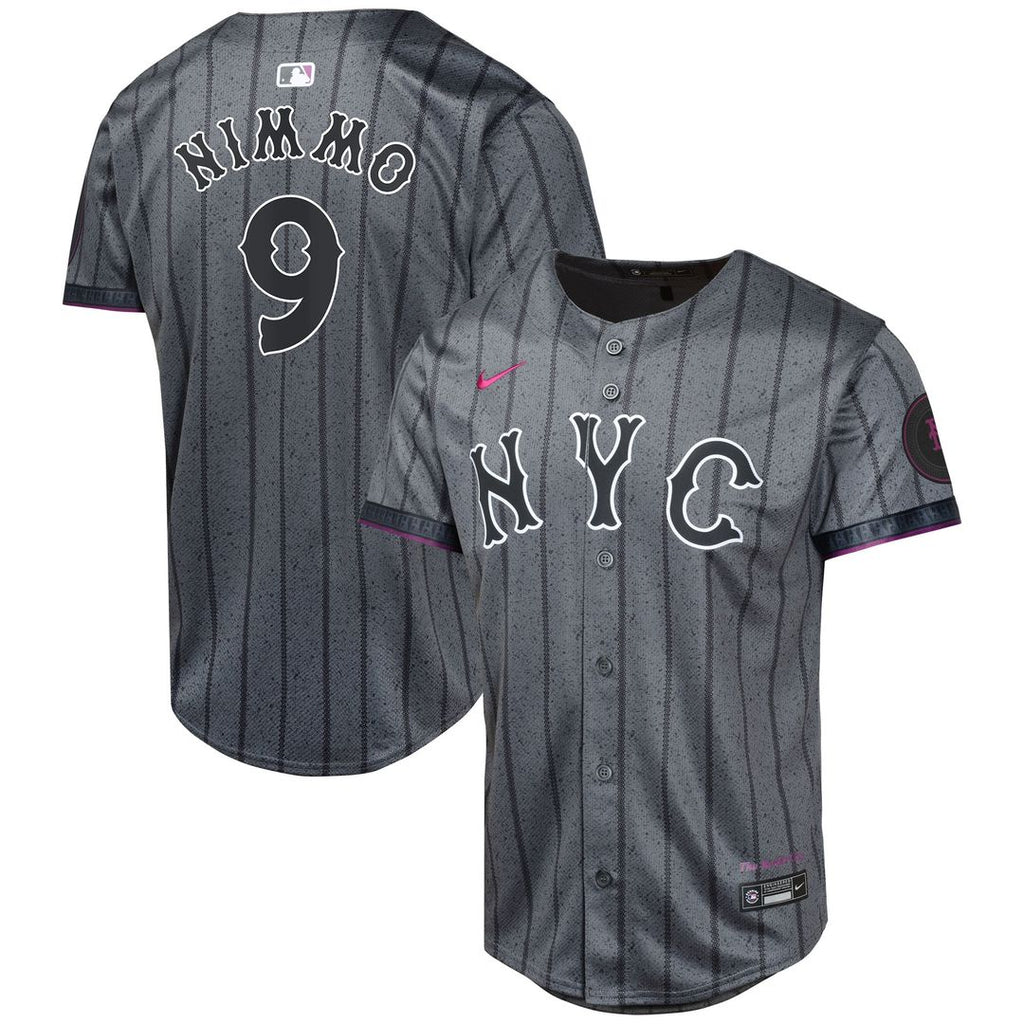 New York Mets Brandon Nimmo Youth 2024 City Connect Limited Jersey | Graphite