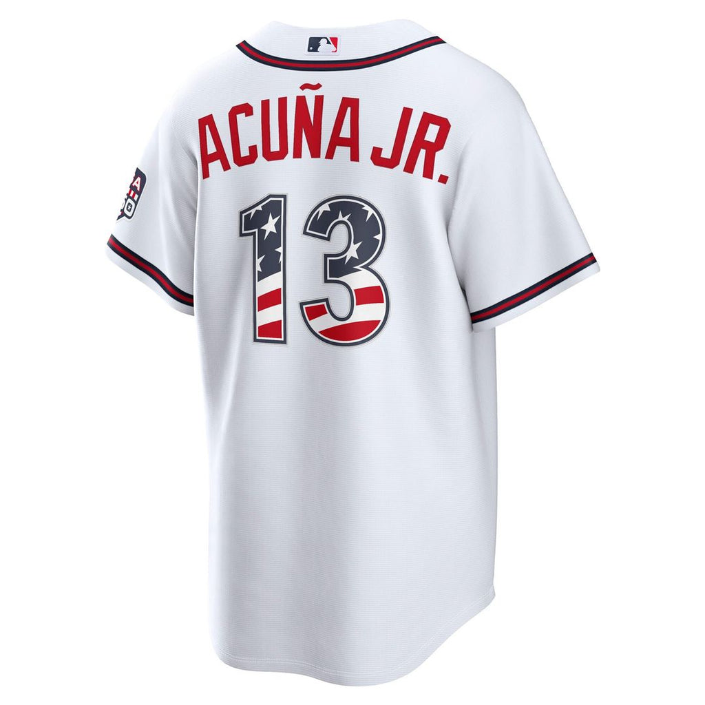 Atlanta Braves Ronald Acuña Jr. USA 250 Fourth of July Home Stadium Jersey | White