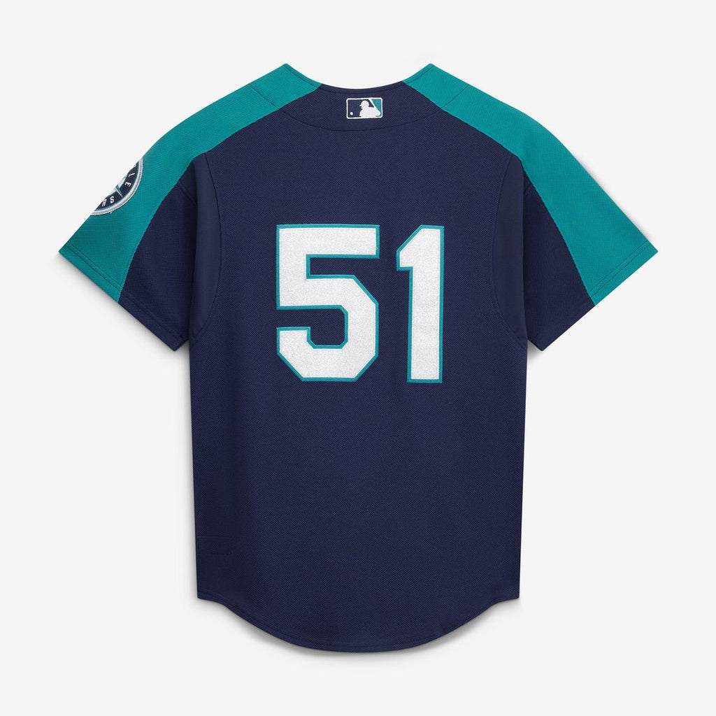 Seattle Mariners Ichiro Suzuki 2006 Cooperstown Mesh Batting Practice Button-Up Jersey | Navy