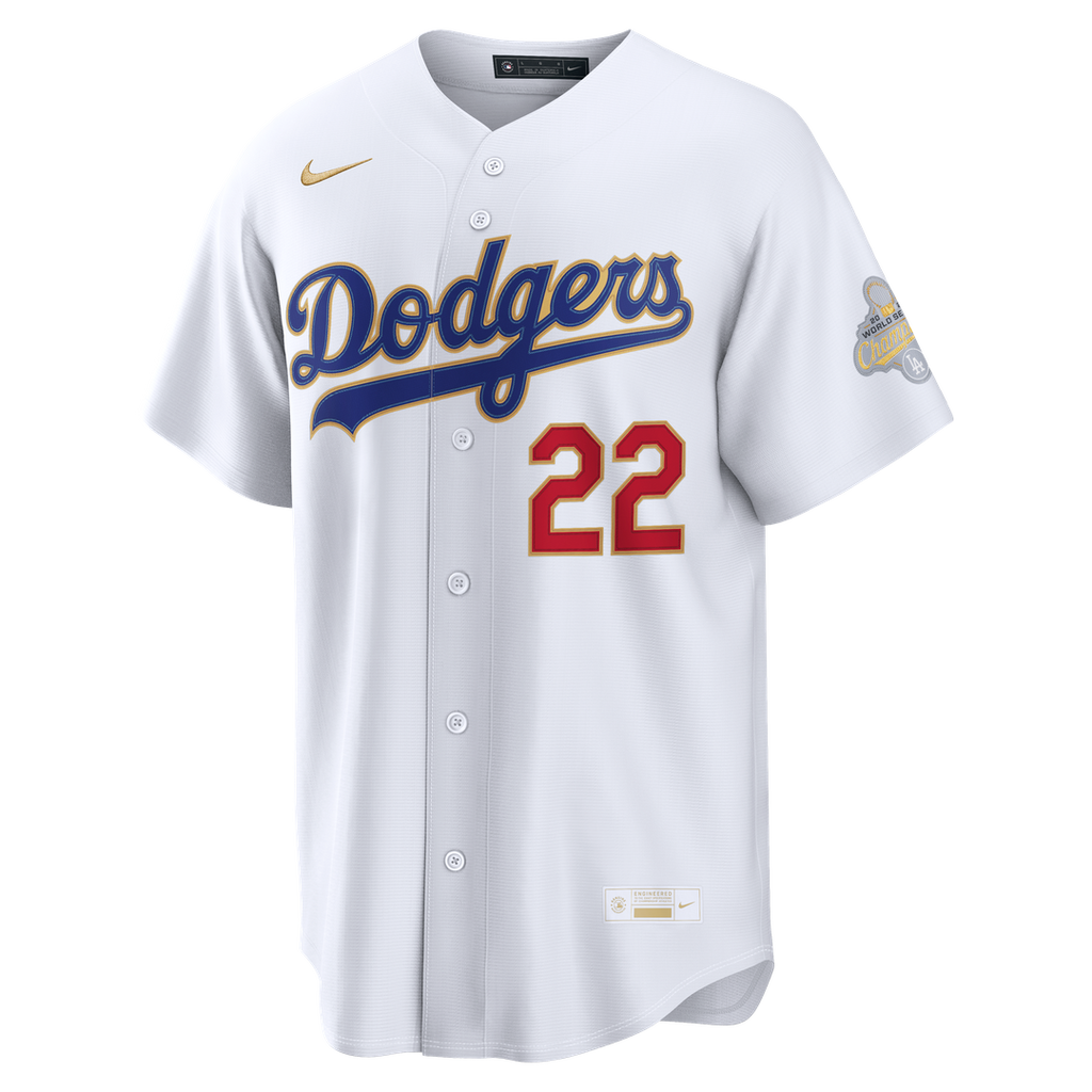 Los Angeles Dodgers Clayton Kershaw 2026 Gold Collection Stadium Jersey | White