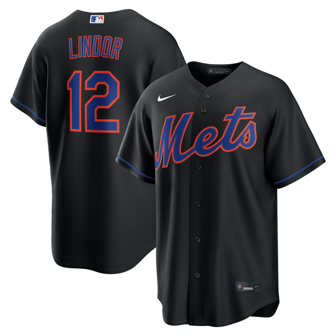 New York Mets Francisco Lindor Alternate Replica Jersey | Black