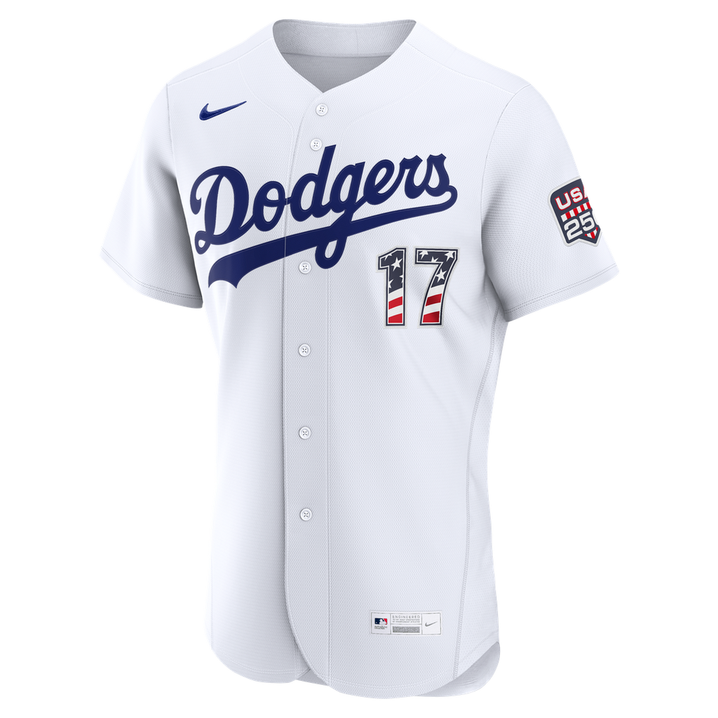Los Angeles Dodgers Shohei Ohtani USA 250 Fourth of July Home Authentic Jersey | White