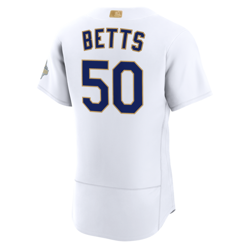 Los Angeles Dodgers Mookie Betts 2026 Gold Collection Authentic Jersey | White