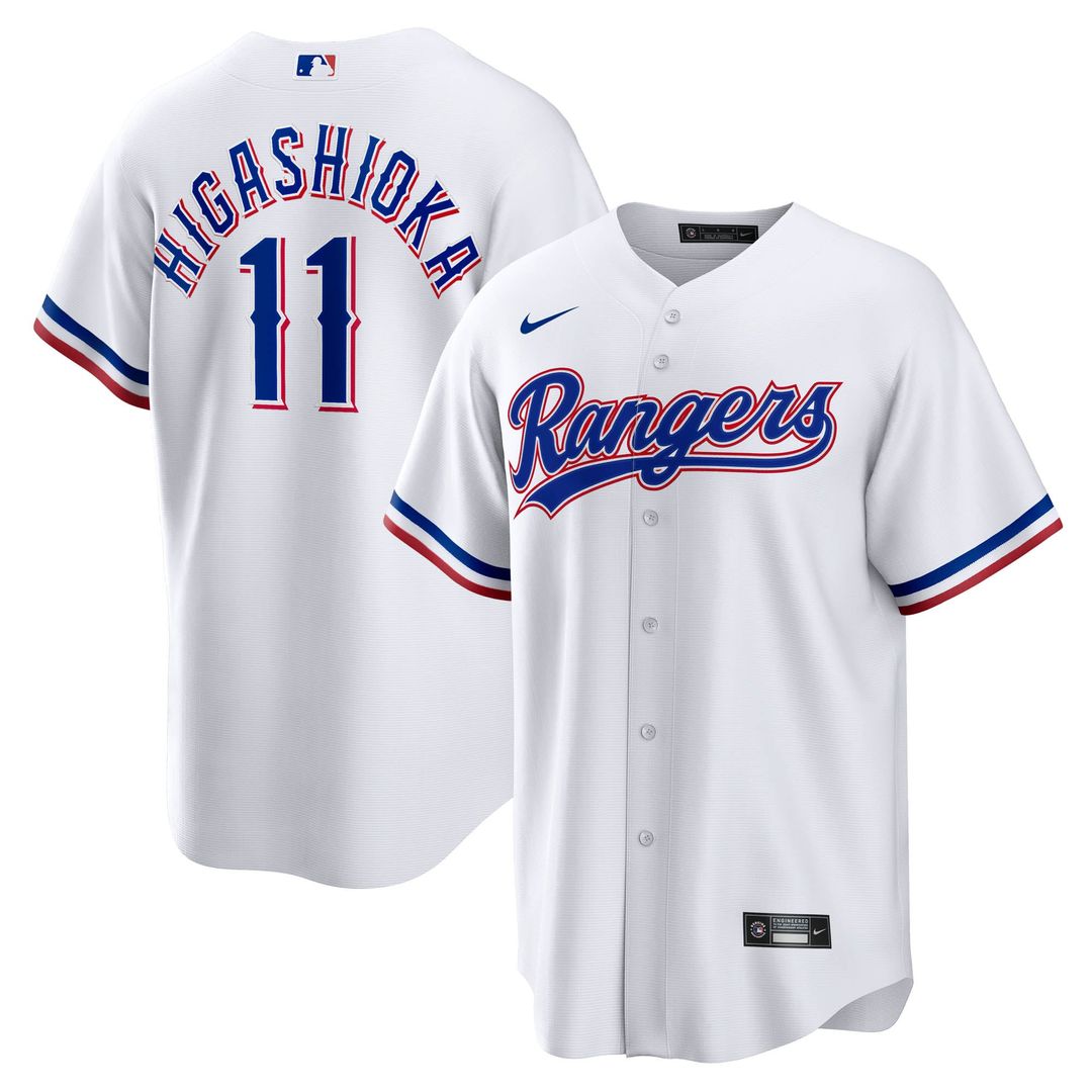 Texas Rangers Kyle Higashioka Home Replica Jersey | White