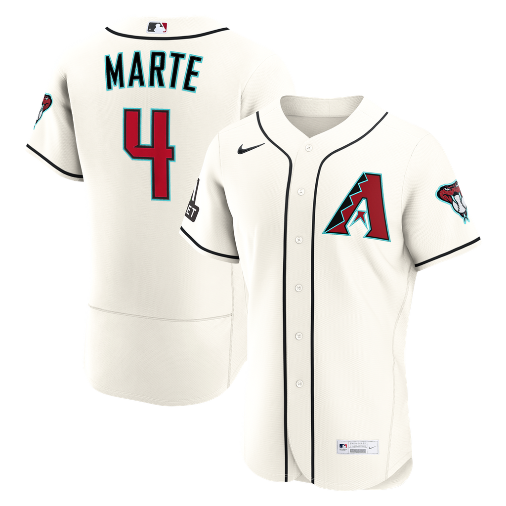 Arizona Diamondbacks Ketel Marte Home Authentic Sponsor Patch Jersey | Cream